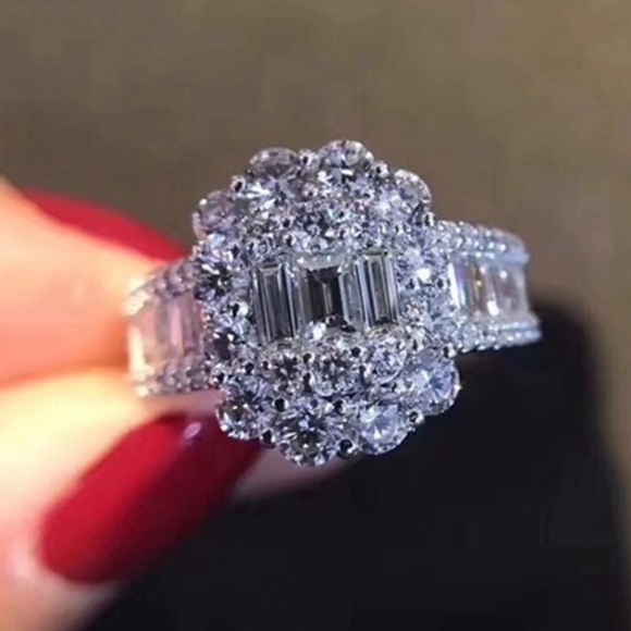 White Sapphire 925 Sterling Silver Ring - Picture 2 of 6